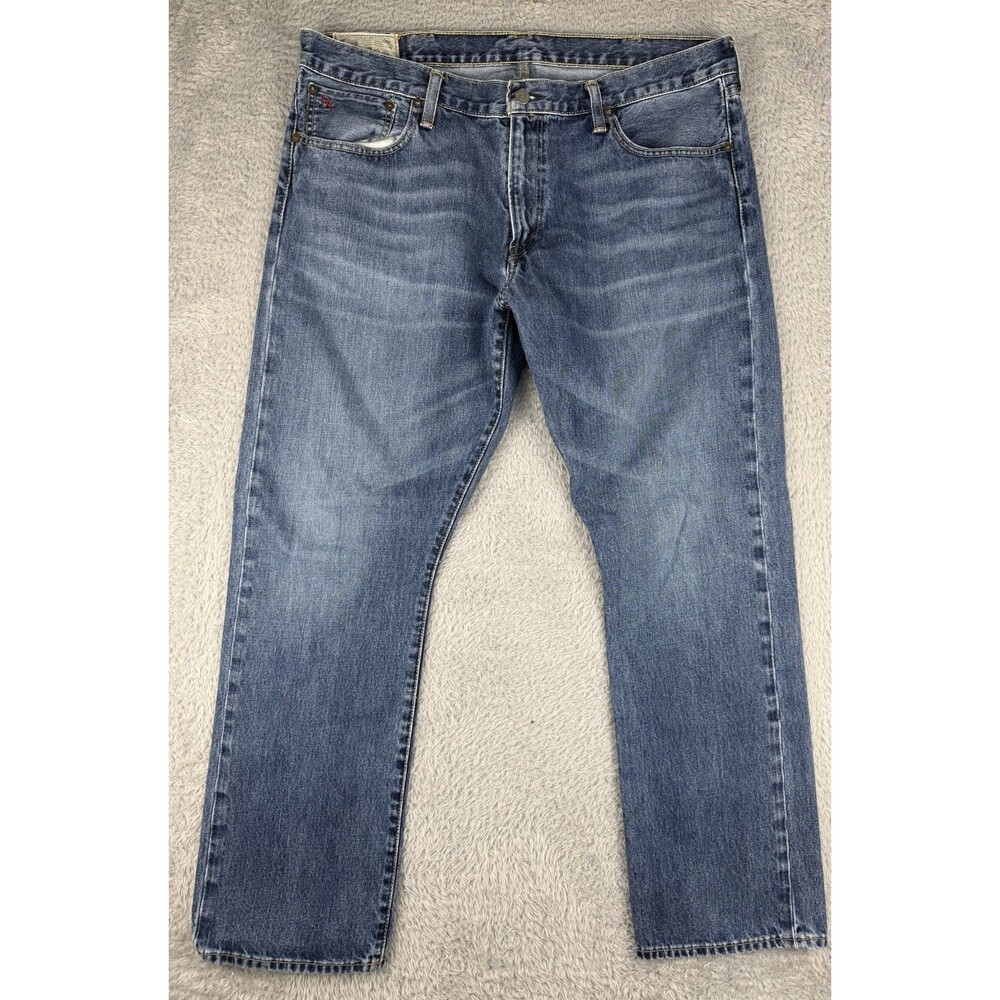 Polo Ralph Lauren Varick Slim Straight Jeans Mens 38x30 Medium Wash Blue Denim